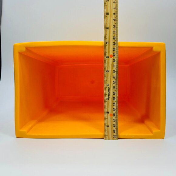 Vintage 60s STERILITE Yellow Plastic Trash Can: Triple Silver Starburst - MCM - Picture 11 of 13